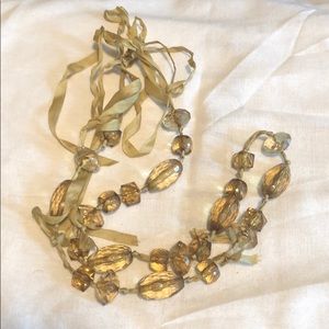 J Crew Green Crystal Bead Necklace